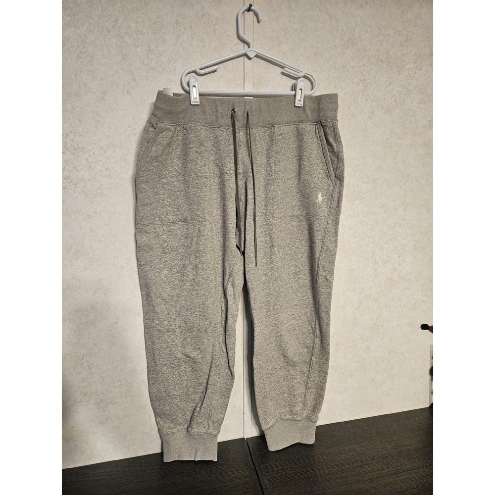 Polo Ralph Lauren Sweatpants Large Mens Double Knit Heather‎ Gray Jogger